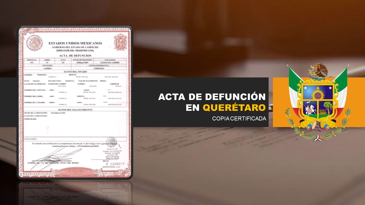 Solicitar copia certificada de un acta de defunción en Querétaro - tramital